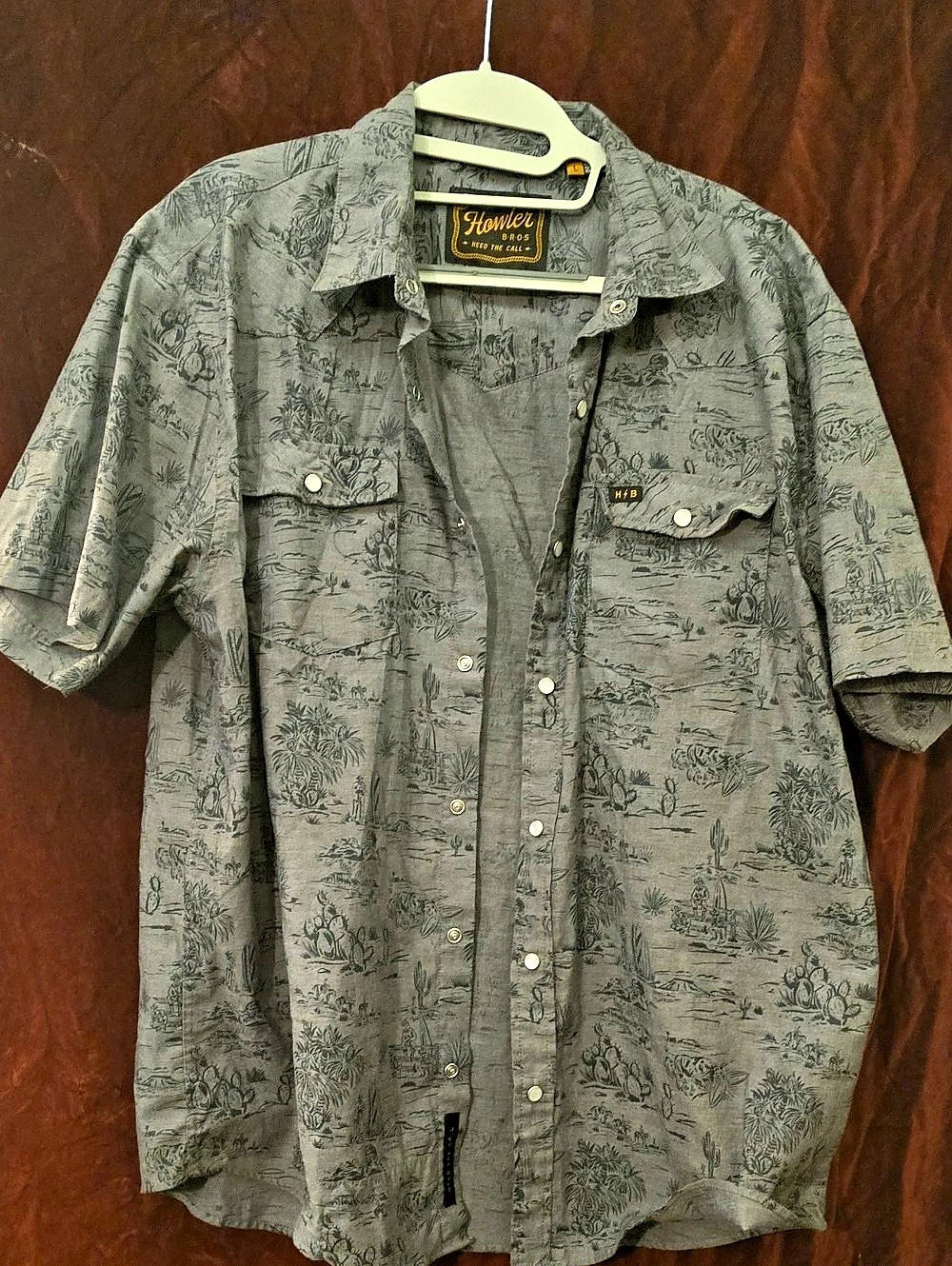 Howler Brothers H Bar B Snapshirt - Grampa's Curtains Gray